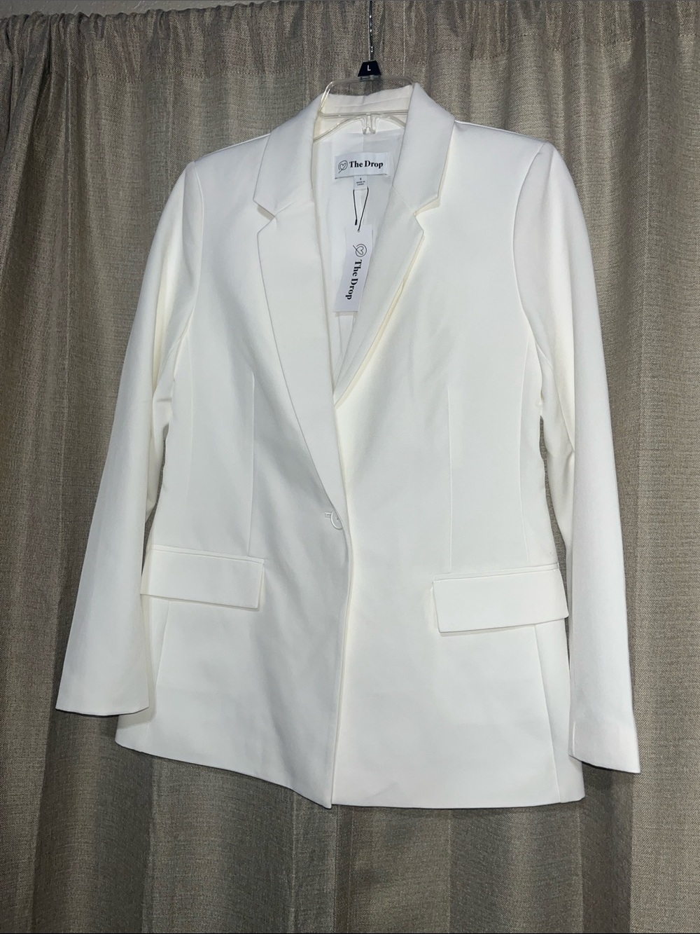 The Drop Women's Ivory Single-Button Tailored Blazer